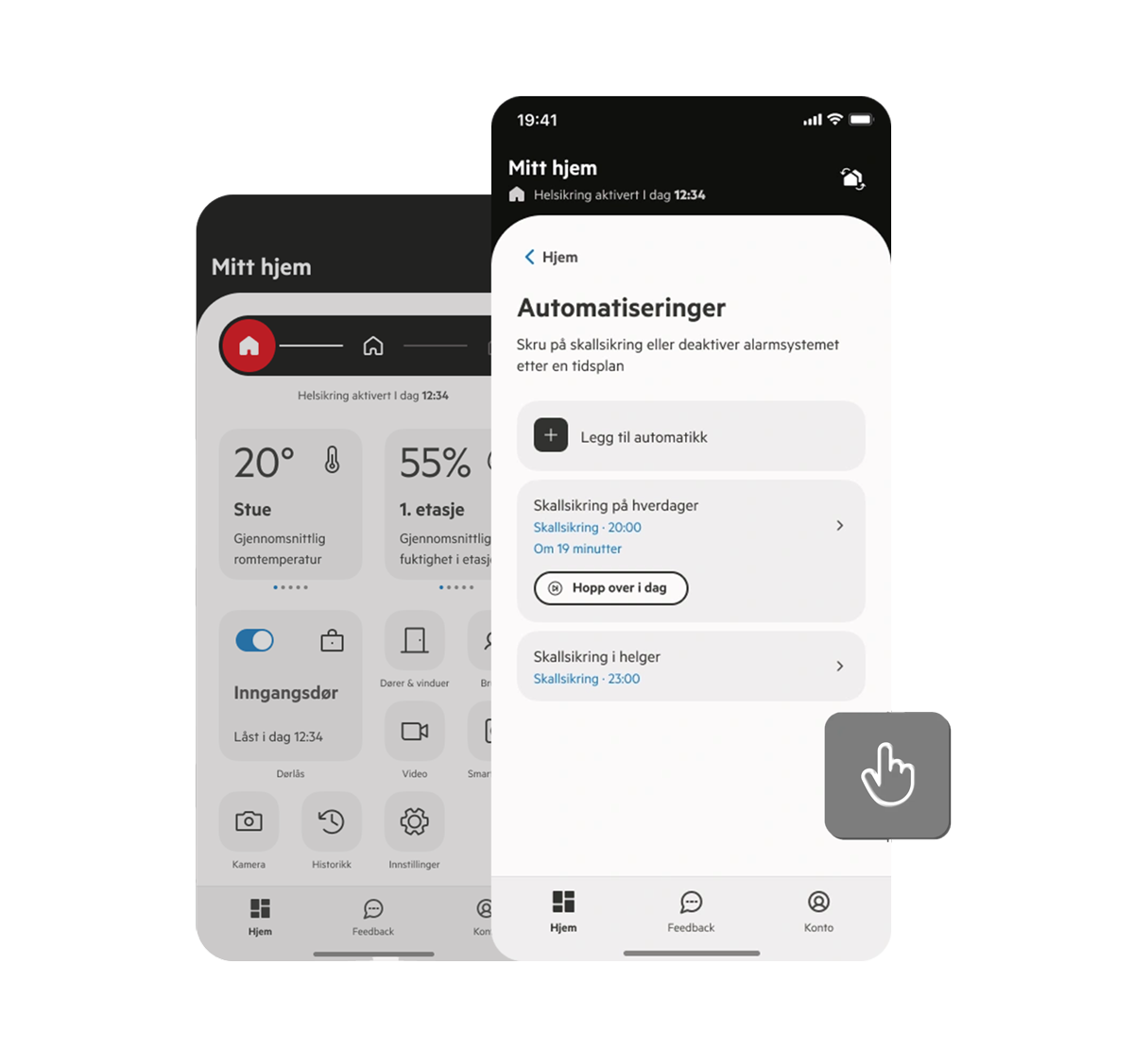 Aktiver skallsikring automatisk i Sector Alarm-appen.