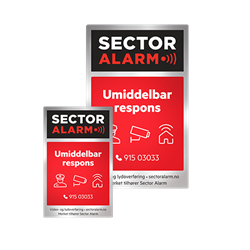 Alarmskilt og klistremerker